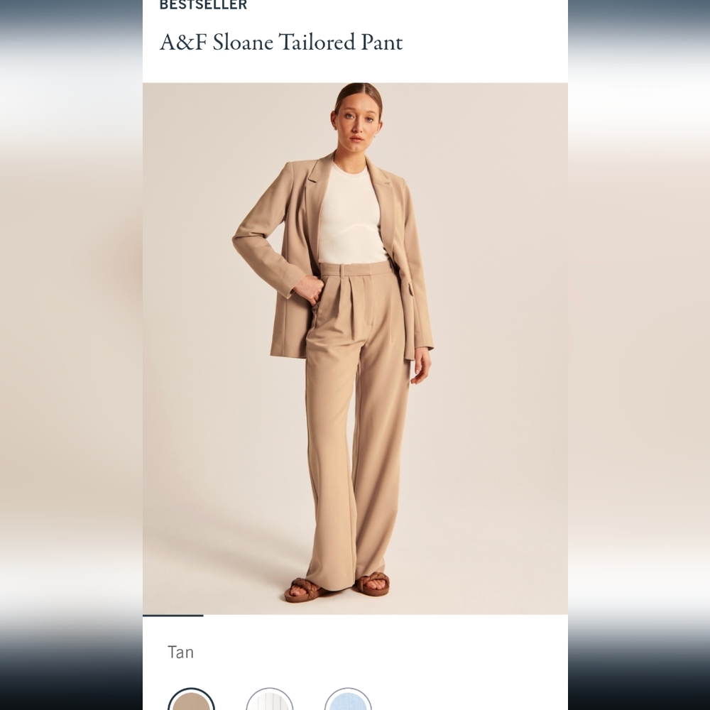 NWT Abercrombie and Fitch Sloane tailored pant in tan size 26 extra short